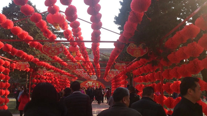 新春猜谜：岱庙北门的红灯笼通道